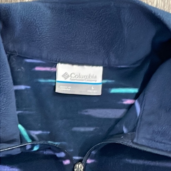 Columbia lightweight fleece navy quarterzip pullover - Picture 2 of 4